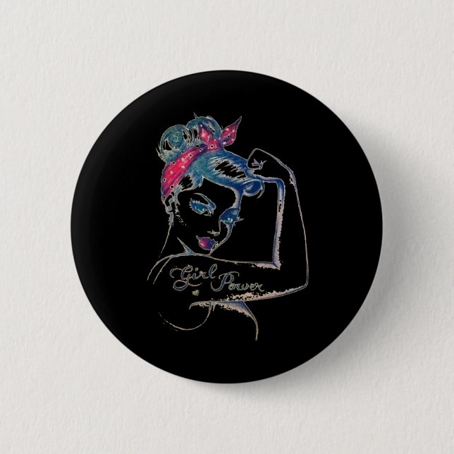 Badge Rond 5 Cm Nous Pouvons Le Guérir Rosie Riveter Cancer Du Sei (Devant)