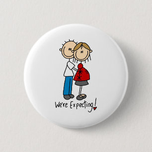 Badge Rond 5 Cm Nous prévoyons ! Chiffre enceinte bouton de bâto