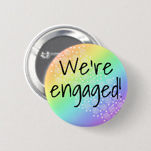 Badge Rond 5 Cm Nous sommes engagés ! Bouton arc-en-ciel