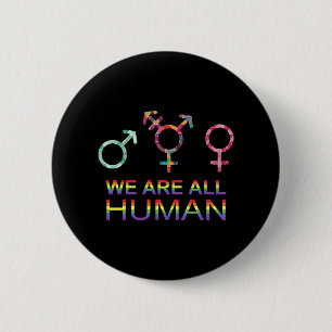 Badge Rond 5 Cm Nous Sommes Tous Des Symboles De Genre Lgbt Humain