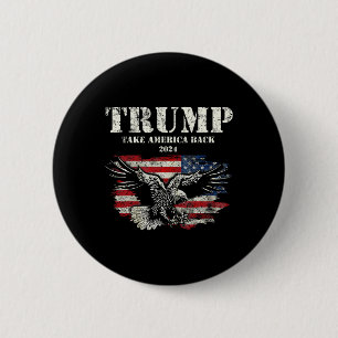 Badge Rond 5 Cm Nous soutenons l'Amérique Drapeau Américain Trump