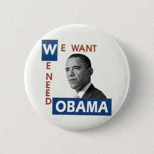 Badge Rond 5 Cm Nous voulons Obama