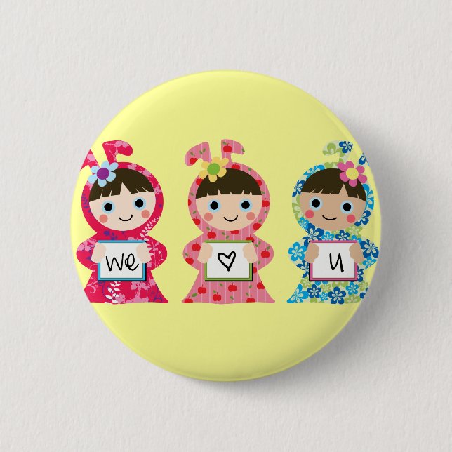 Badge Rond 5 Cm Nous vous aimons - Customisez-le ! (Devant)