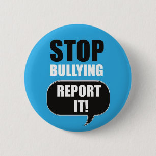 BADGE ROND 5 CM NOUVEAU ! - BLEUE STOP BULLYLYLYING RAPPORTER LE N