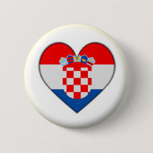 BADGE ROND 5 CM NOUVEAU ! ! - COEUR CROATIE COEUR PLAN RETOUR