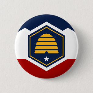 Badge Rond 5 Cm Nouveau drapeau de l'État de l'Utah