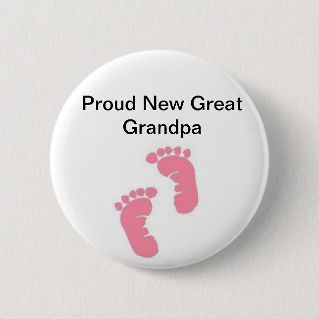 Badge Rond 5 Cm Nouveau grand grand-papa fier (Devant)