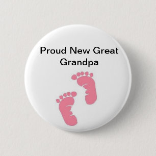 Badge Rond 5 Cm Nouveau grand grand-papa fier