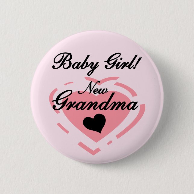 Badge Rond 5 Cm Nouveau Grand-mère Baby Girl Tshirts et cadeaux (Devant)
