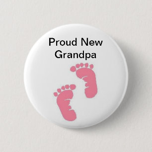 Badge Rond 5 Cm Nouveau grand-papa fier