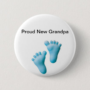 Badge Rond 5 Cm Nouveau grand-papa fier