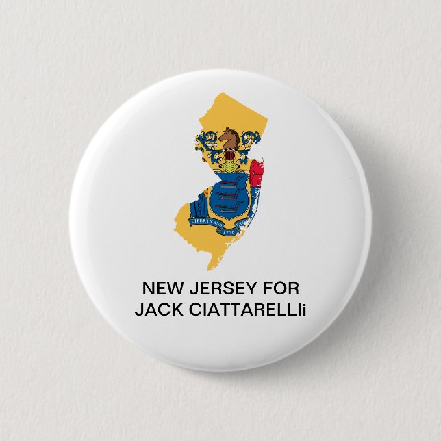 Badge Rond 5 Cm NOUVEAU JERSEY POUR Jack Ciattarelli GOVERNOR Butt (Devant)
