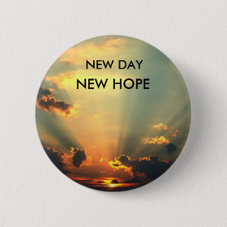Badge Rond 5 Cm NOUVEAU JOUR, NOUVEAU Bouton ESPOIR