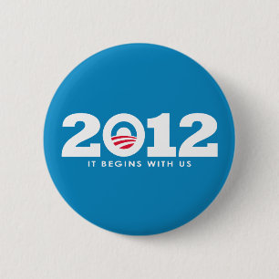 Badge Rond 5 Cm Nouveau logo Obama 2012