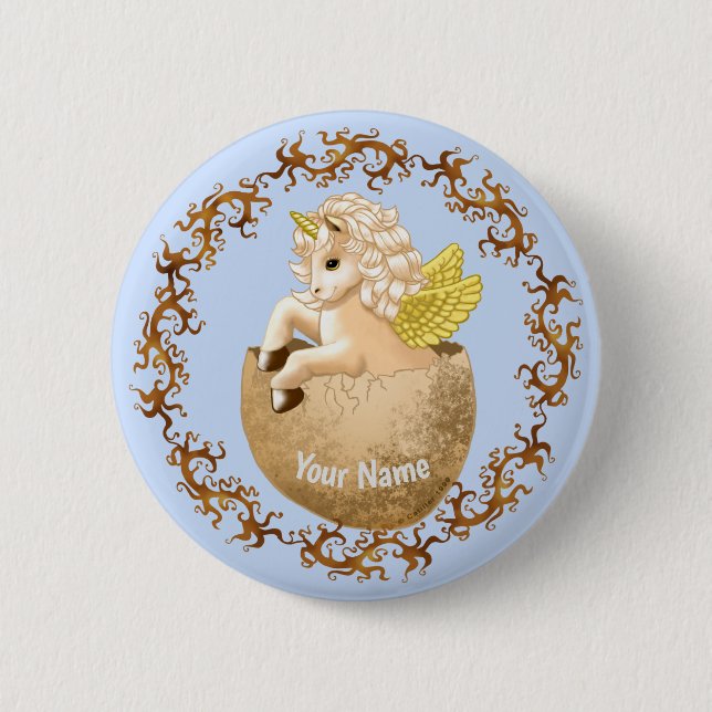 Badge Rond 5 Cm Nouveau-né Baby Unicorn pin (Devant)