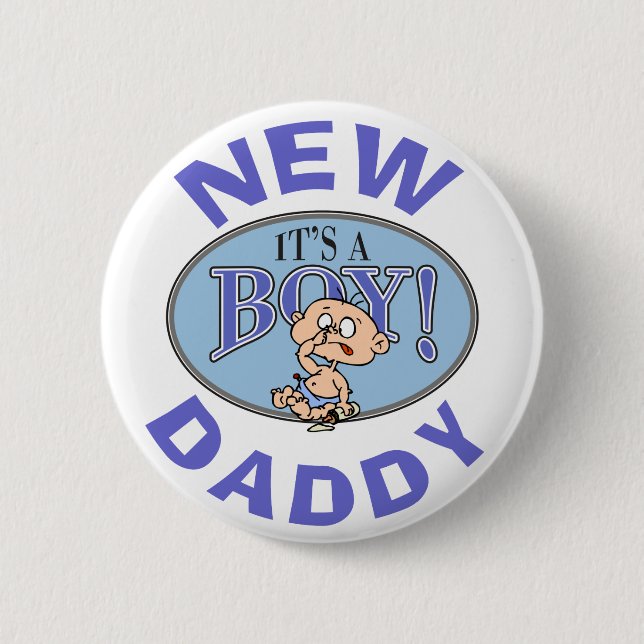 Badge Rond 5 Cm Nouveau papa de bébé (Devant)
