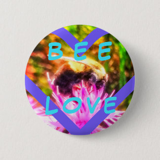 BADGE ROND 5 CM NOUVEAU PIN DE MED D'AMOUR D'ABEILLE