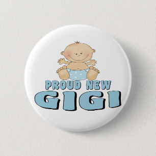 Badge Rond 5 Cm Nouveau T-shirt fier de Gigi