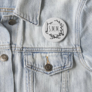 Badge Rond 5 Cm NOUVEAUTÉ ! Bouton - Défilement des initiales - Aj