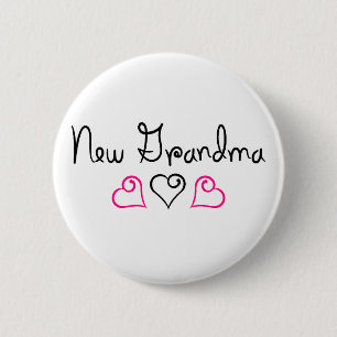 Badge Rond 5 Cm Nouveaux coeurs de noir de rose de grand-maman