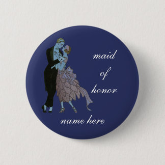 Badge Rond 5 Cm Nouveaux mariés Art Déco vintage, Danse Mariage d'