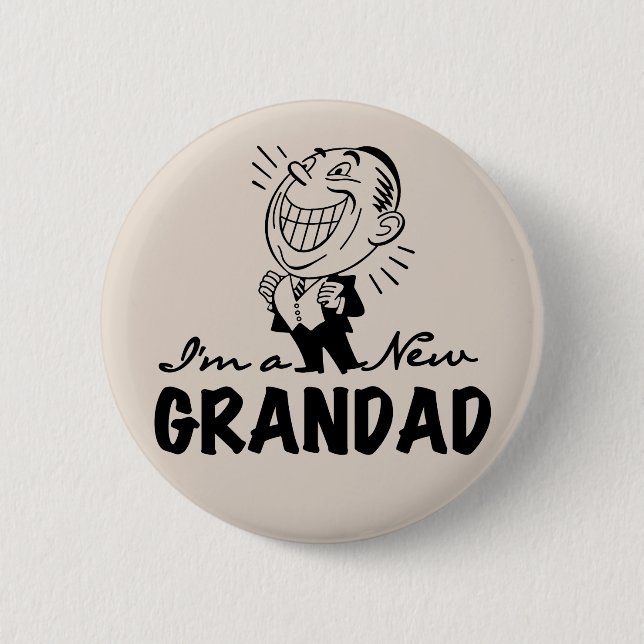 Badge Rond 5 Cm Nouveaux T-shirts et cadeaux de sourire de papy (Devant)