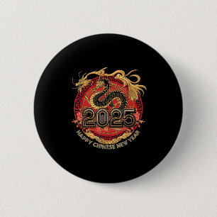 Badge Rond 5 Cm Nouvel An chinois 2025 Traditionnel Bonne Année