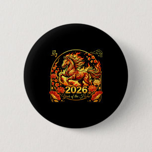 Badge Rond 5 Cm Nouvel an chinois 2026 année du cheval