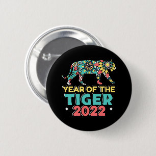 Badge Rond 5 Cm Nouvel An chinois du Tigre 2022 - Mandala