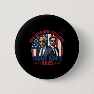 Badge Rond 5 Cm Nouvel An Le nouveau président Trump Vance Préside