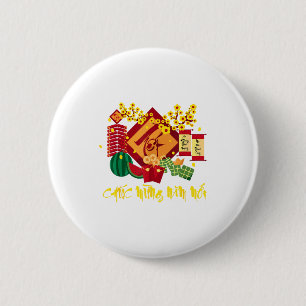 Badge Rond 5 Cm Nouvel An lunaire vietnamien 2026 Tet Viet Chuc Mu