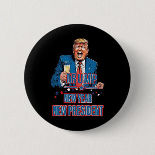 Badge Rond 5 Cm Nouvel An Nouveau Président Funny Trump 2025 Prene