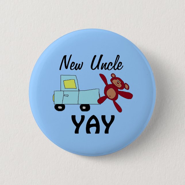 Badge Rond 5 Cm Nouvel oncle Button (Devant)
