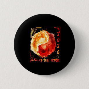 Badge Rond 5 Cm Nouvelle année lunaire chinoise du cheval 2026