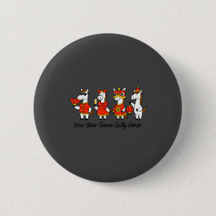 Badge Rond 5 Cm Nouvelle Année Même Cheval Idiot Drôle Nouvel An L