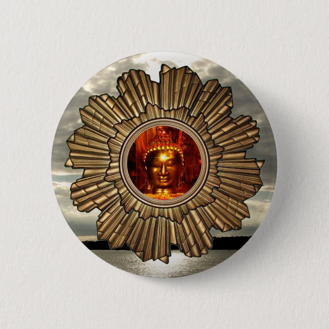 Badge Rond 5 Cm Nouvelle broche de Bouddha Sun d'âge (Devant)