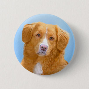 Badge Rond 5 Cm Nouvelle-Écosse Peinture de chien pour l'essayeur