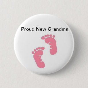 Badge Rond 5 Cm Nouvelle grand-maman fière