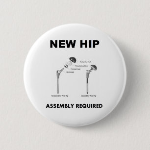 Badge Rond 5 Cm Nouvelle hanche - Assemblage requis