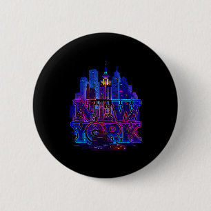 Badge Rond 5 Cm Nouvelle skyline de york punk grunge vintage rétro