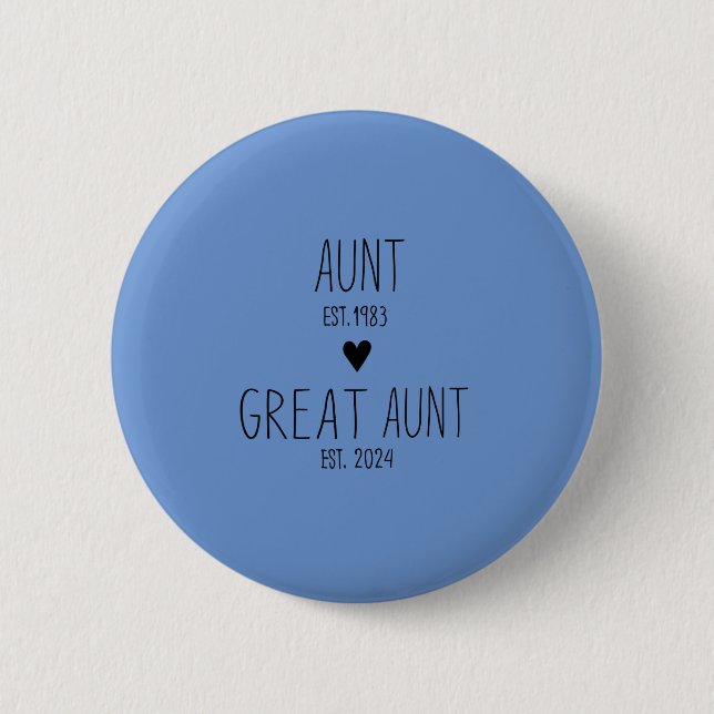 Badge Rond 5 Cm Nouvelle Tante Cadeau, Cadeau Baby shower, Grosses (Devant)