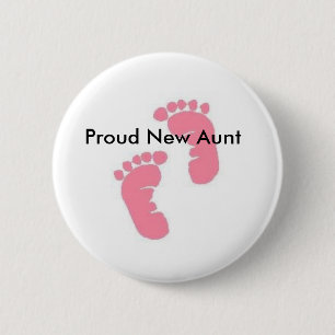 Badge Rond 5 Cm Nouvelle tante fière