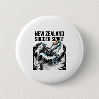Badge Rond 5 Cm Nouvelle-Zélande Esprit de Football Squelette Bute