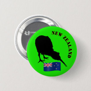 Badge Rond 5 Cm Nouvelle-Zélande & Kiwi Bird - Design/sacs Kiwi