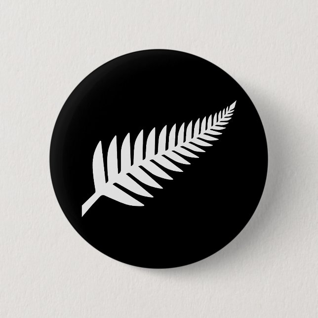 Badge Rond 5 Cm Nouvelle-Zélande Silver Fern (Devant)
