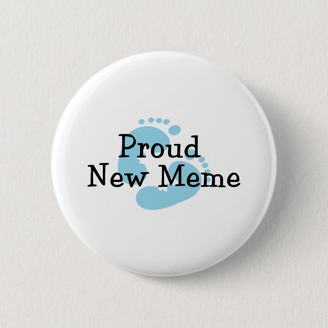 Badge Rond 5 Cm Nouvelles empreintes de pas fières de bébé de Meme (Devant)
