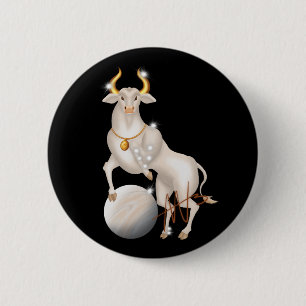 Badge Rond 5 Cm Nova Taurus Venus Zodiac