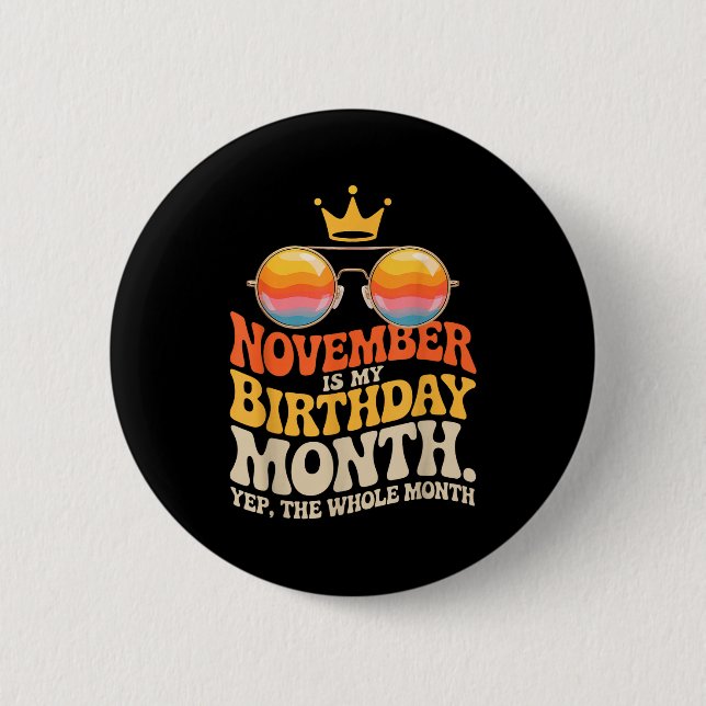 Badge Rond 5 Cm November My Birthday For New Year 2026  (Devant)