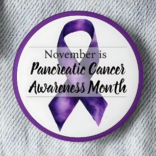 Badge Rond 5 Cm Novembre Mois de sensibilisation au cancer pancréa