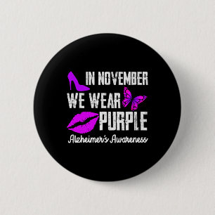 Badge Rond 5 Cm Novembre Nous Portons Violet Alzheimer Lauréats
